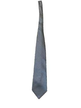 Montebello Milano Italy Hand Made Geometric Pattern Silk Neck Tie